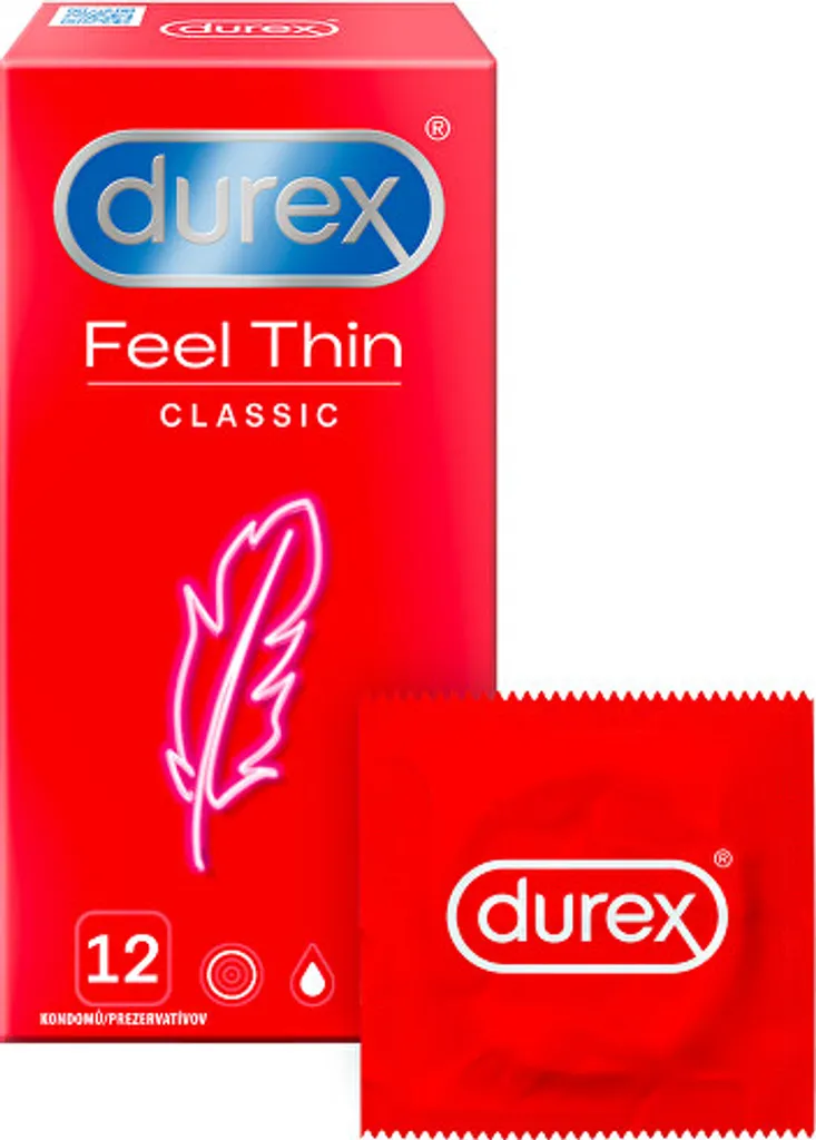 Préservatifs Fins Durex Feel Thin Classic 12 unités pour Plus de Plaisir