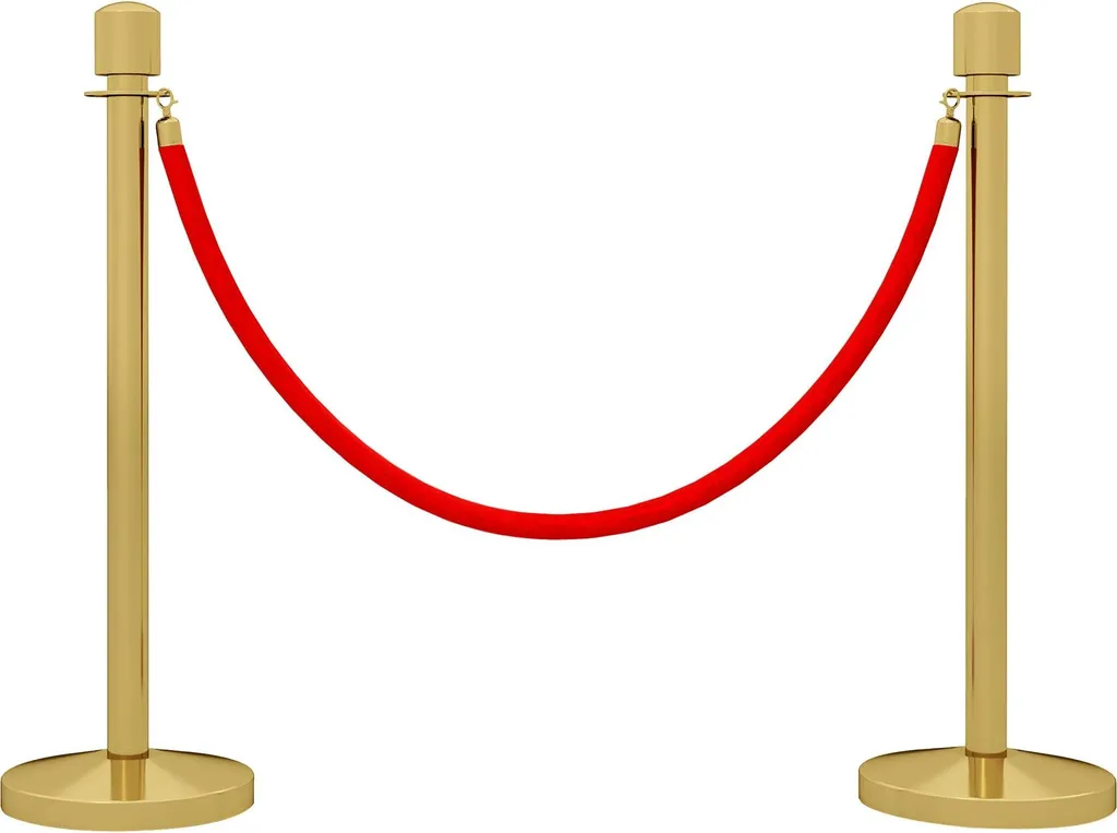 Poteaux de guidage pour événements et tapis rouge avec cordon rouge