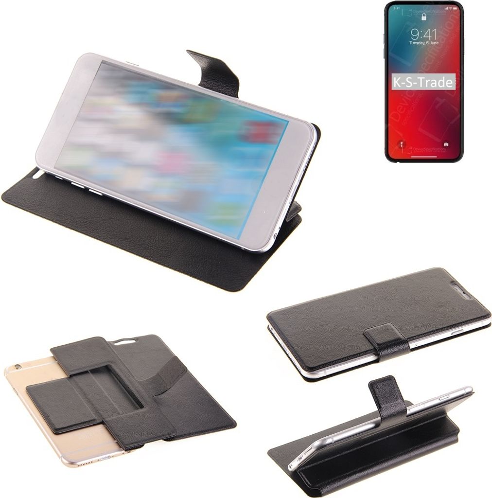 K-S-Trade Schutzhülle kompatibel mit Apple iPhone 12 Pro Max Schutzhülle Flip Cover Klapphülle Wallet Case Slim Handyhülle bookstyle schwarz