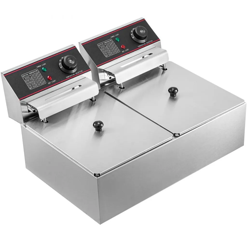 Friteuse Professionnelle Électrique 2 Bacs de 6L - Friteuse Double 5000W - 10