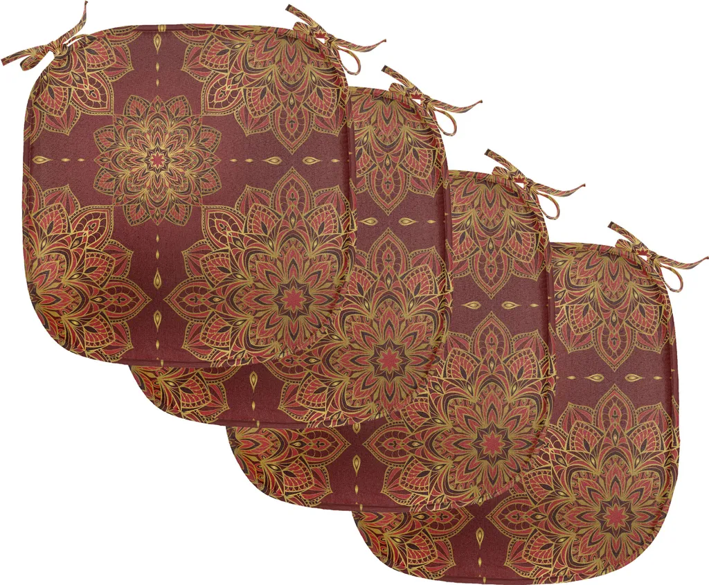 ABAKUHAUS Imbottitura Mandala per Sedie Cucina - Design Red Earth Giallo