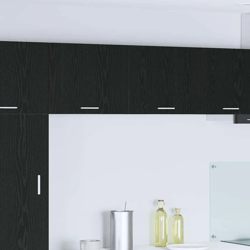 Mobile Pensile Design 50 cm Rovere Nero e Bianco - Arredo Moderno - 3
