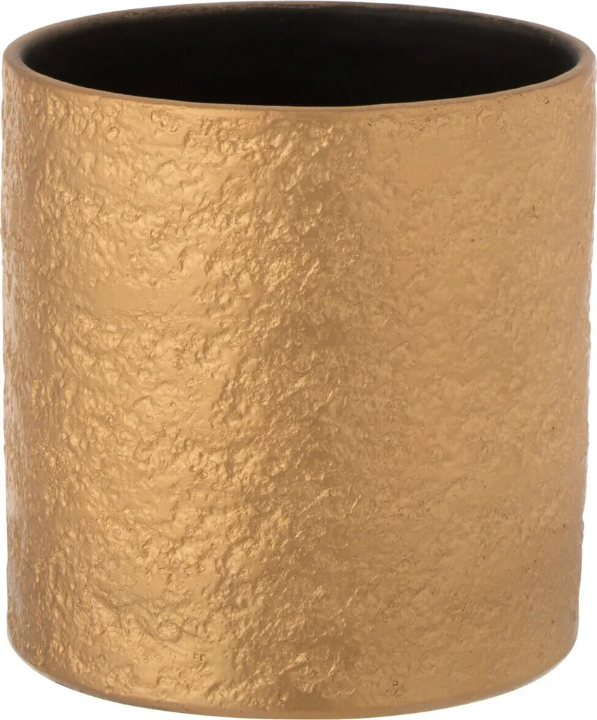 Cache-pot design en céramique or Gatsby J-Line taille moyenne