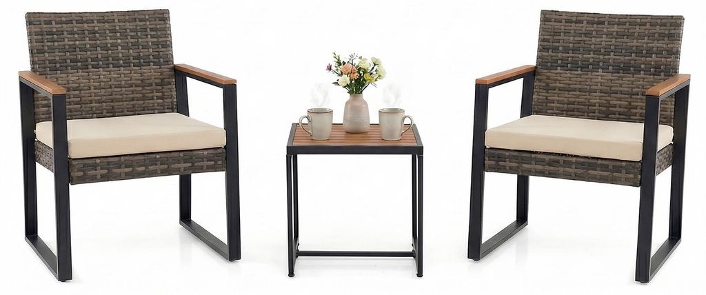 Set di mobili da giardino in polyrattan COSTWAY, set da Immagine del prodotto 