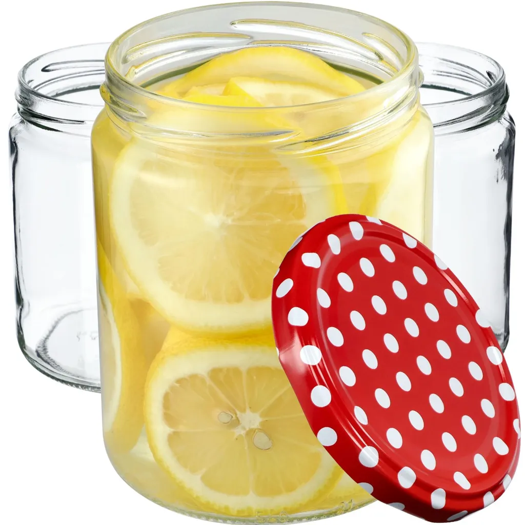 48 Barattoli KADAX 540ml Maki Rosso Pois - Per Regali e Conserve
