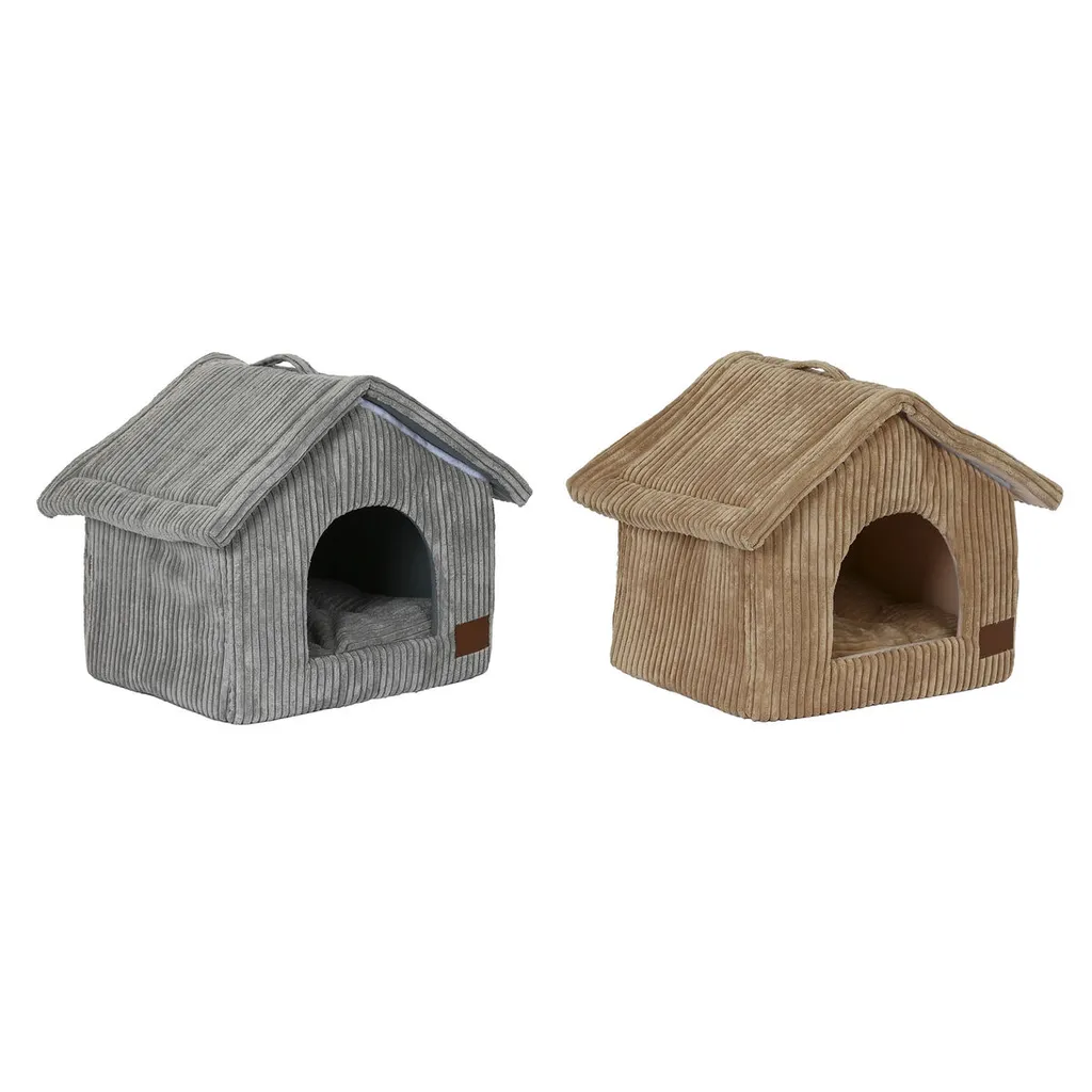 Couchage animaux aluminium gris et camel DKD Home Decor - Robuste et chic