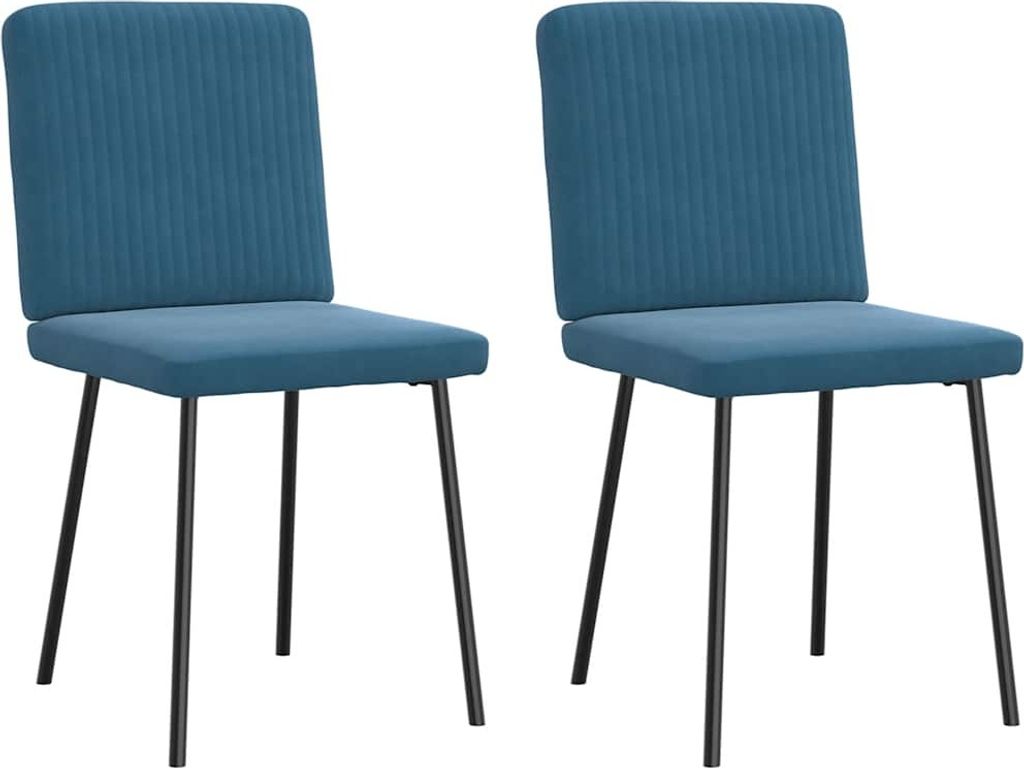 Esszimmerstühle 2 Stk. Blau Samt