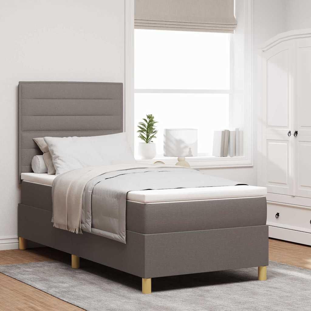 Maison Exclusive - Boxspringbett mit Matratze Taupe 100 x 200 cm Stoff