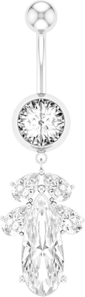 1Pc Piercing Nabel Nagel Blatt Strass Frauen y Funkelnden Bauchnabel Ring für Party-Silber