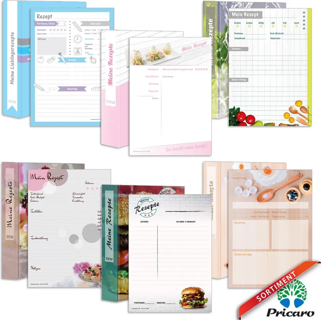 PRICARO BBQ Recipe Folder A5 - Raccoglitore Ricette con 3 Blocchi Note - 8