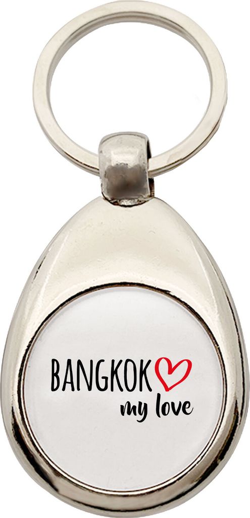 Huuraa Schlüsselanhänger Bangkok my love Metall Schlüsselring Einkaufswagenchip Geschenkidee