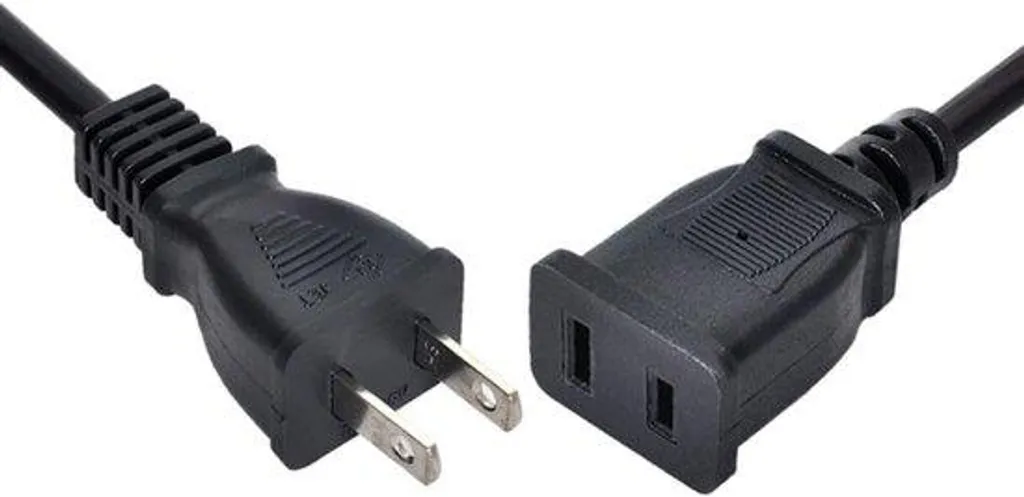 Extension électrique pour luminaire et chargeur NEMA 1-15P 0,5m 2 plots