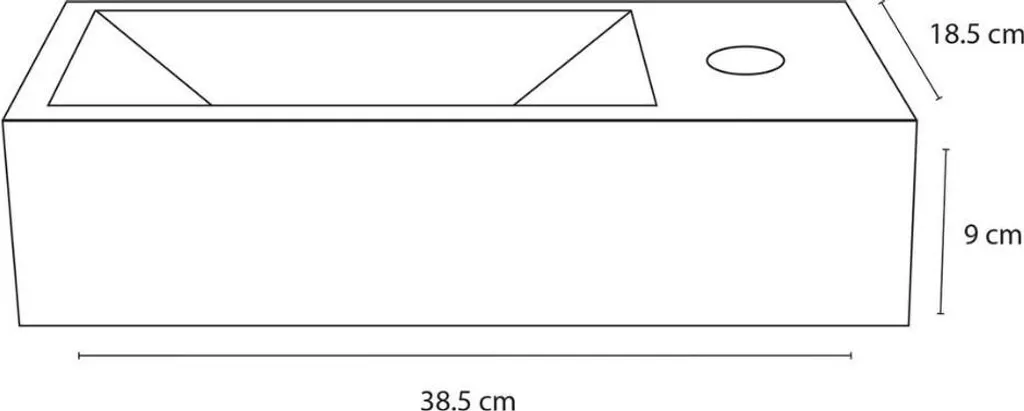 Lave-mains Differnz Ravo 38,5x18,5 cm céramique blanc avec robinet chrome - 9