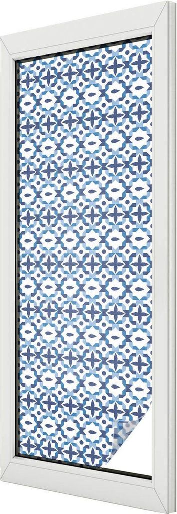 Buntglas Fensterfolie – 146x50 cm – Stained-Glass Design – blickdichte dekorative Sichtschutzfolie – selbstklebend, UV-Schutz – Harmonisc...