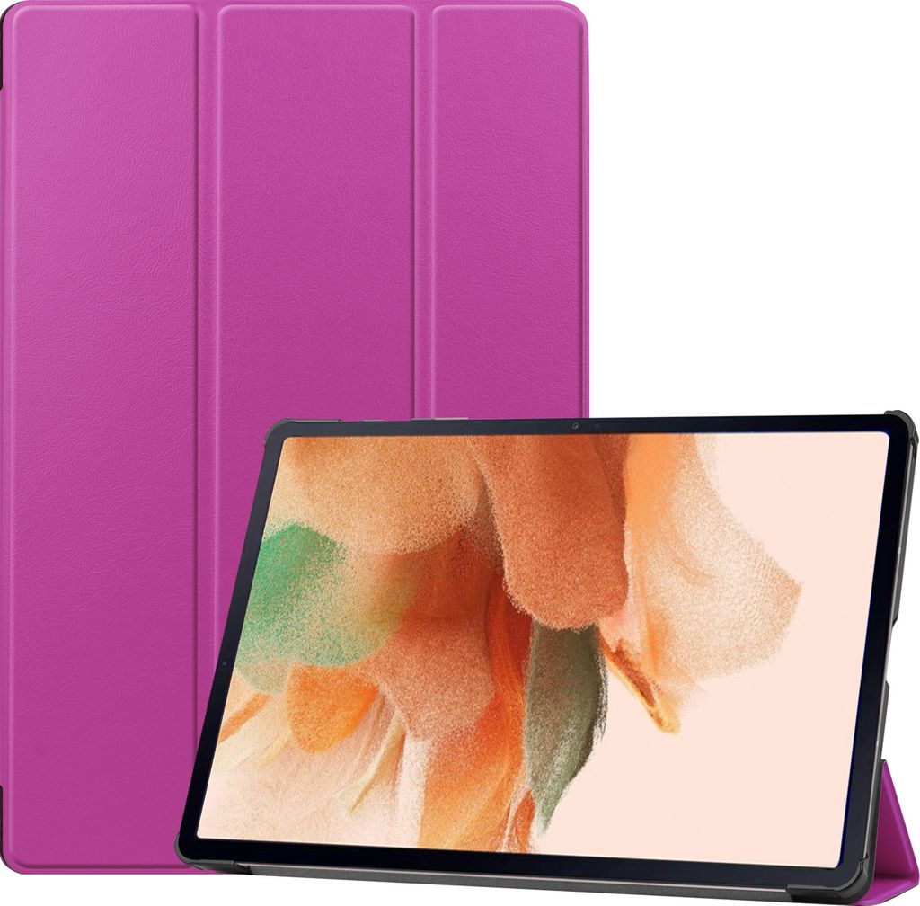 Case2go - Hülle kompatibel mit Samsung Galaxy Tab S7 FE (2021) - - Kunstleder Tablet Case Schutzhülle - Violett