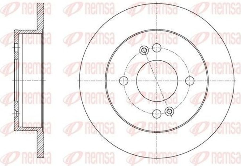 2x REMSA Bremsscheibe 61609.00 hinten für HYUNDAI i10 (IA) 234mm 44 7mm 3 02kg