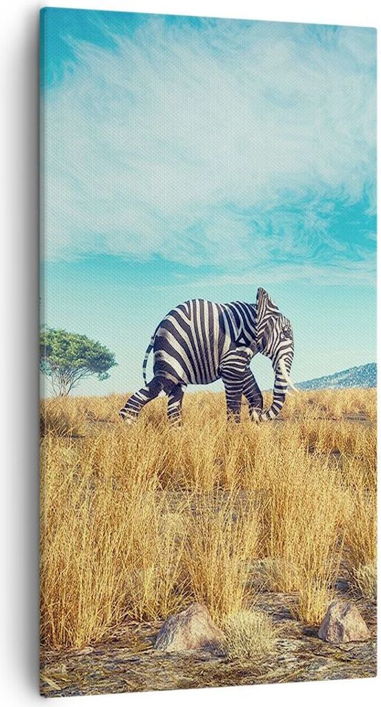 Bild auf Leinwand - Leinwandbild - Einteilig - Surreal Elefant Rippen - 55x100cm - Wand Bild - Wanddeko - Wandbilder - Leinwanddruck - Bilder - Wan...