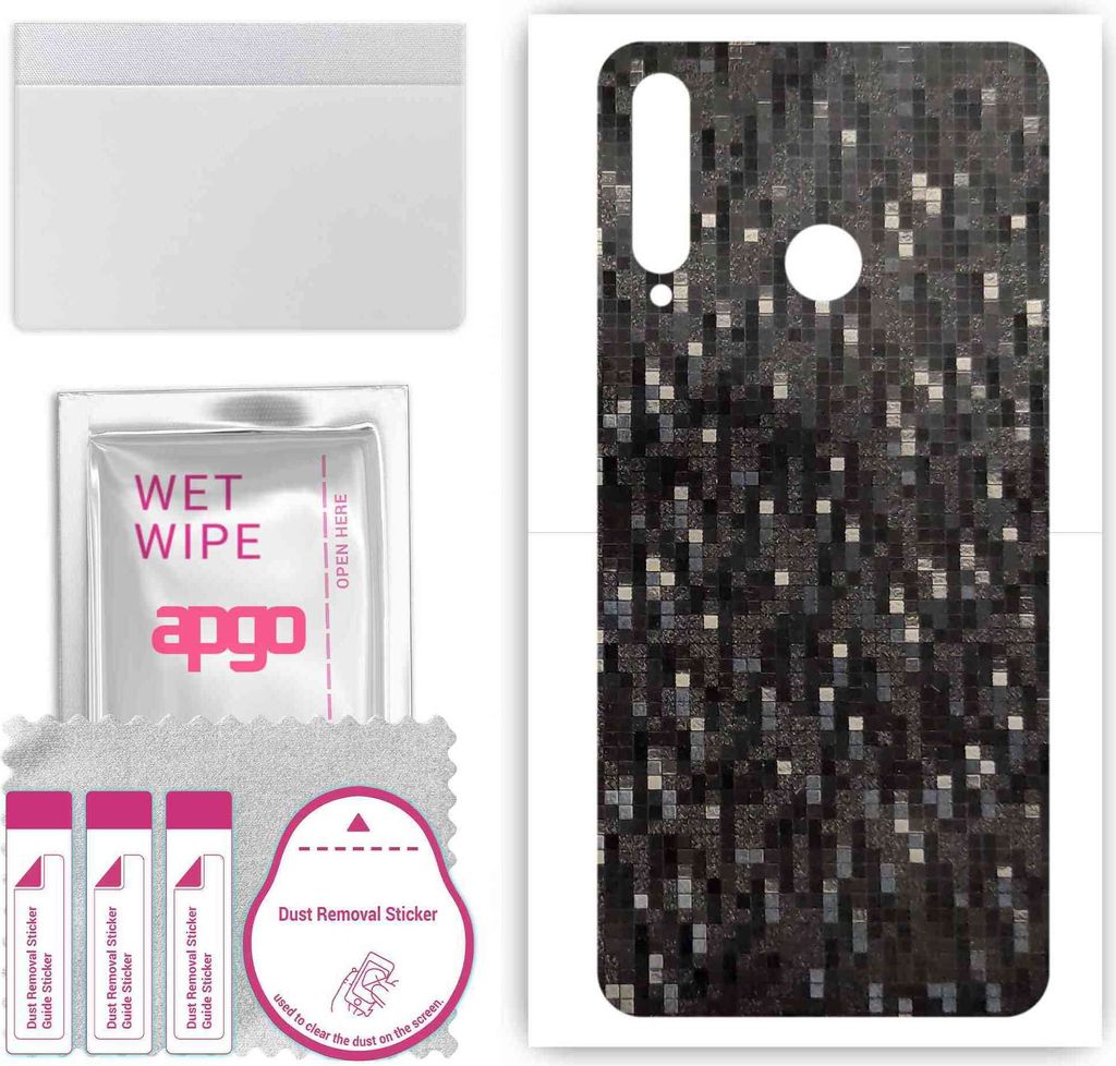 apgo Rückseite Schutzfolie, Skin, kompatibel mit Honor 20i, Hinten Displayschutzfolie aus Vinylfolie, kratzfest, einfache Montage - Carbon Black P...