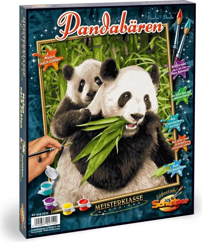 Noris Spiele Malen nach Zahlen - Pandabären; 609240712 Produktbild 
