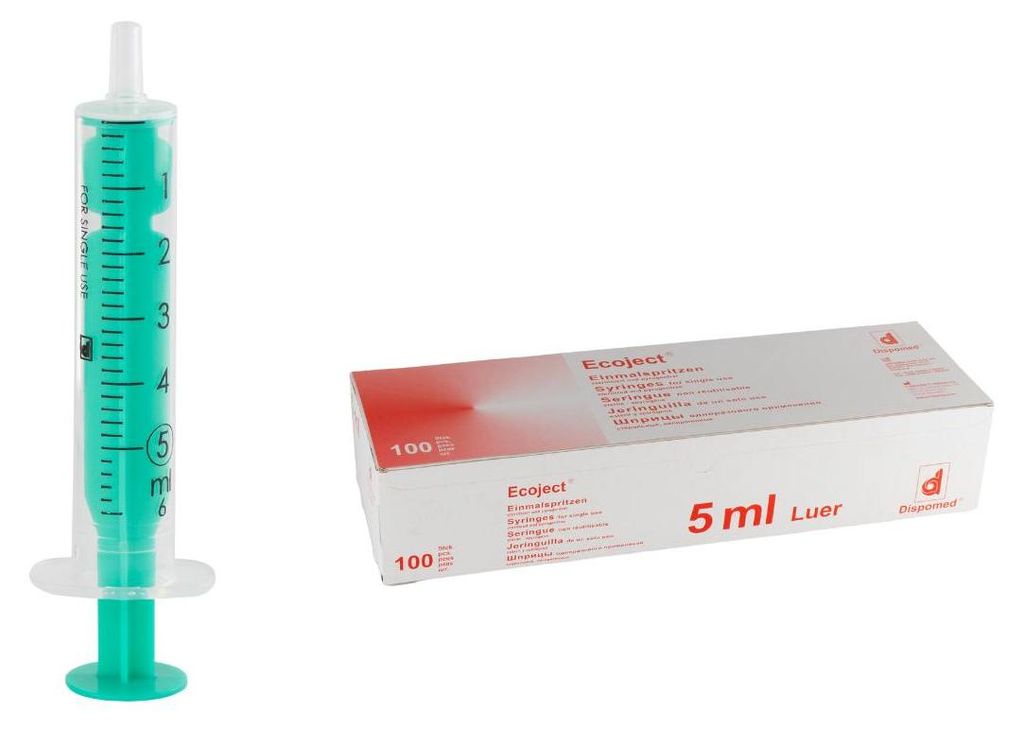 Dispomed ECOJECT Spritze 5 ml 2-teilig Luer, Konnektor Produktbild 