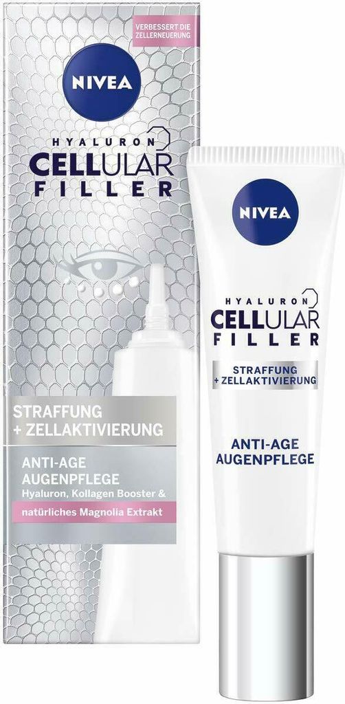 Nivea, Hyaluron Cellular Filler, Straffende Augencreme mit Magnolienextrakt, 15 ml