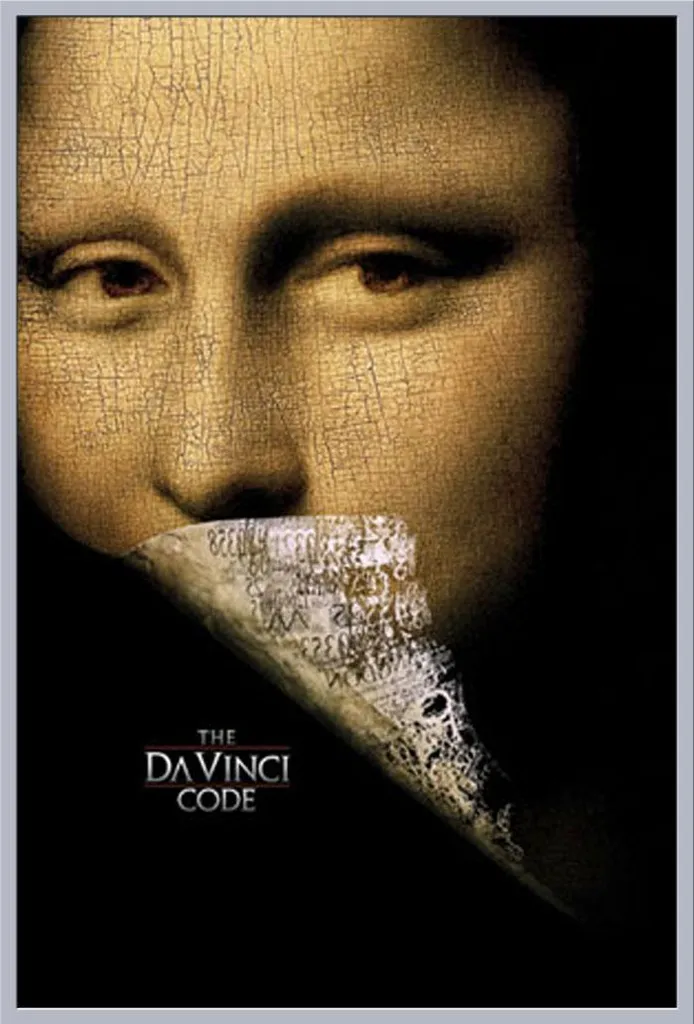 Décoration murale Da Vinci Code : affiche Sacré-Cœur et cadre argenté