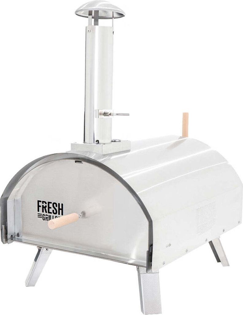 Premium Extra Groß Outdoor-Pizzaofen 35cm Stahl Holz Kohl Holzpellets BBQ