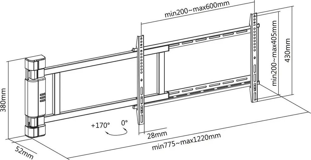 Support TV motorisé 32 à 75 pouces - Idéal pour reflets et angles