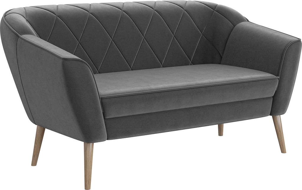 MEBLINI Mini Sofa 2-Sitzer für Wohnzimmer - Mini Lounge für zwei Personen - Küchensofa - Sofa Klein - GISELA - 2 - Dunkelgrau Samt