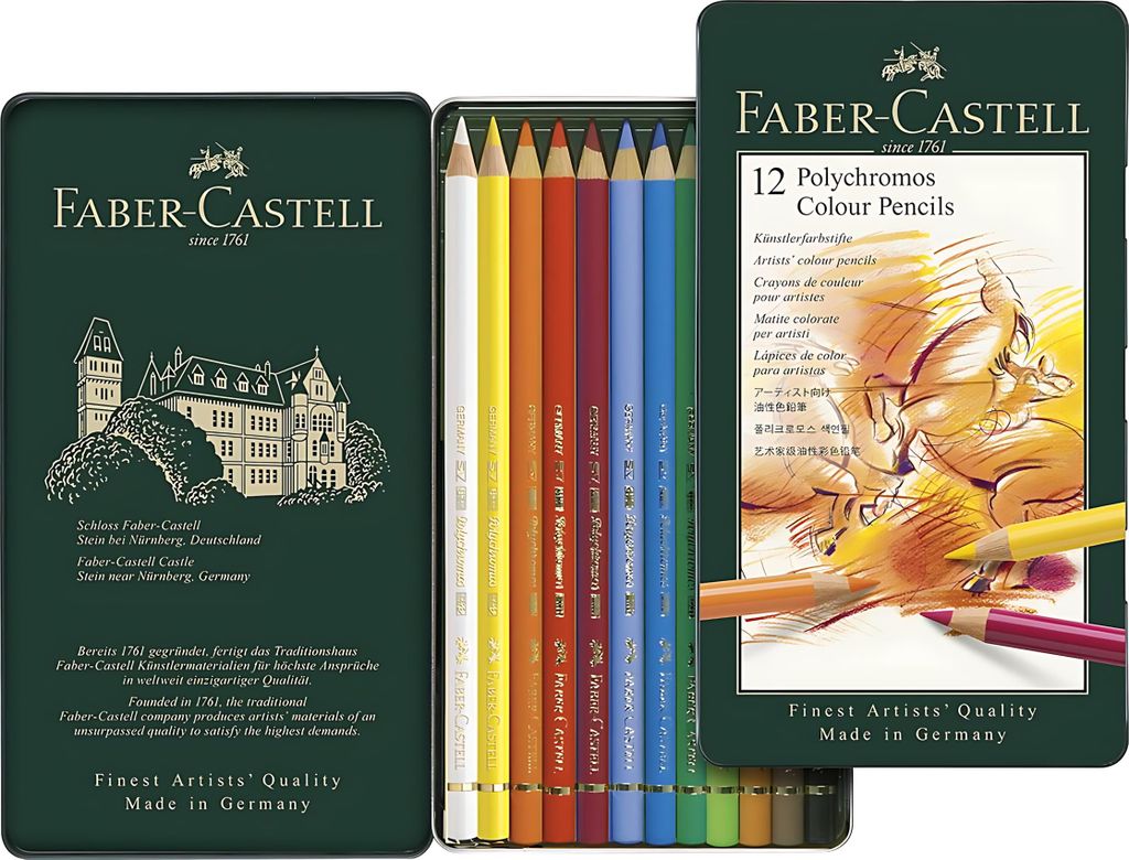 FABER-CASTELL Buntstifte POLYCHROMOS 12er Metalletui Produktbild 