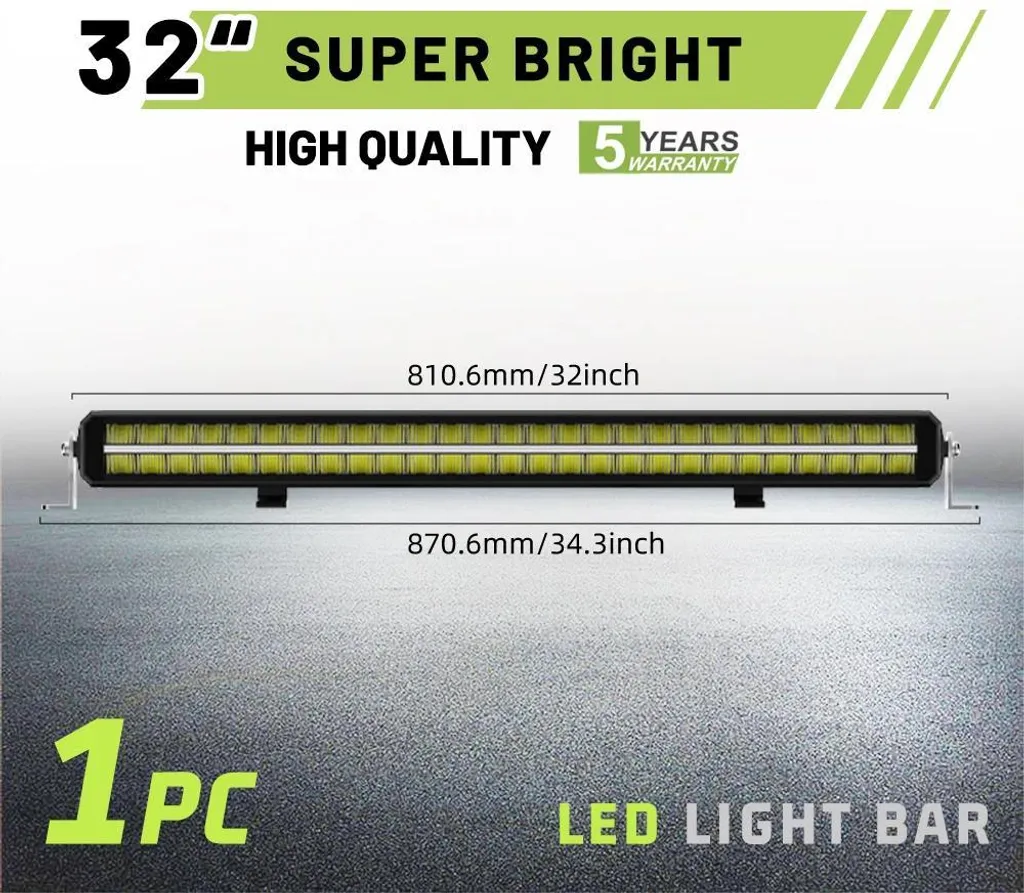 Barre LED double rangée 32" faisceau combo puissant pour conduite hors piste