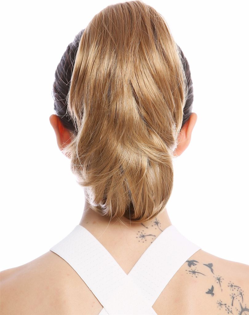 WIG ME UP Zopf Pferdeschwanz kurz glatt leicht wellig Dunkelblond MKB-29-V-19