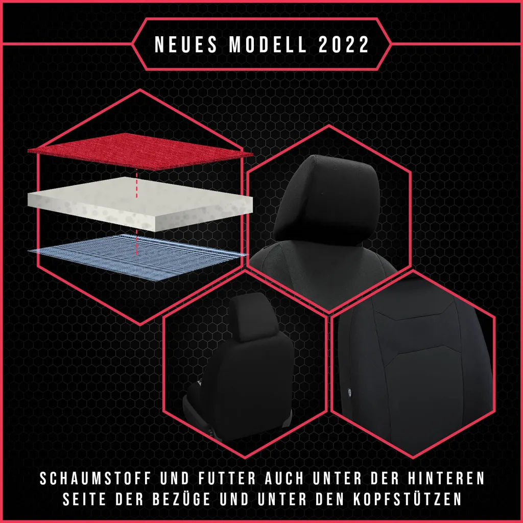 Coprisedili Auto Neri Honda Civic V - Comfort e Stile Universale Nero Set - 4
