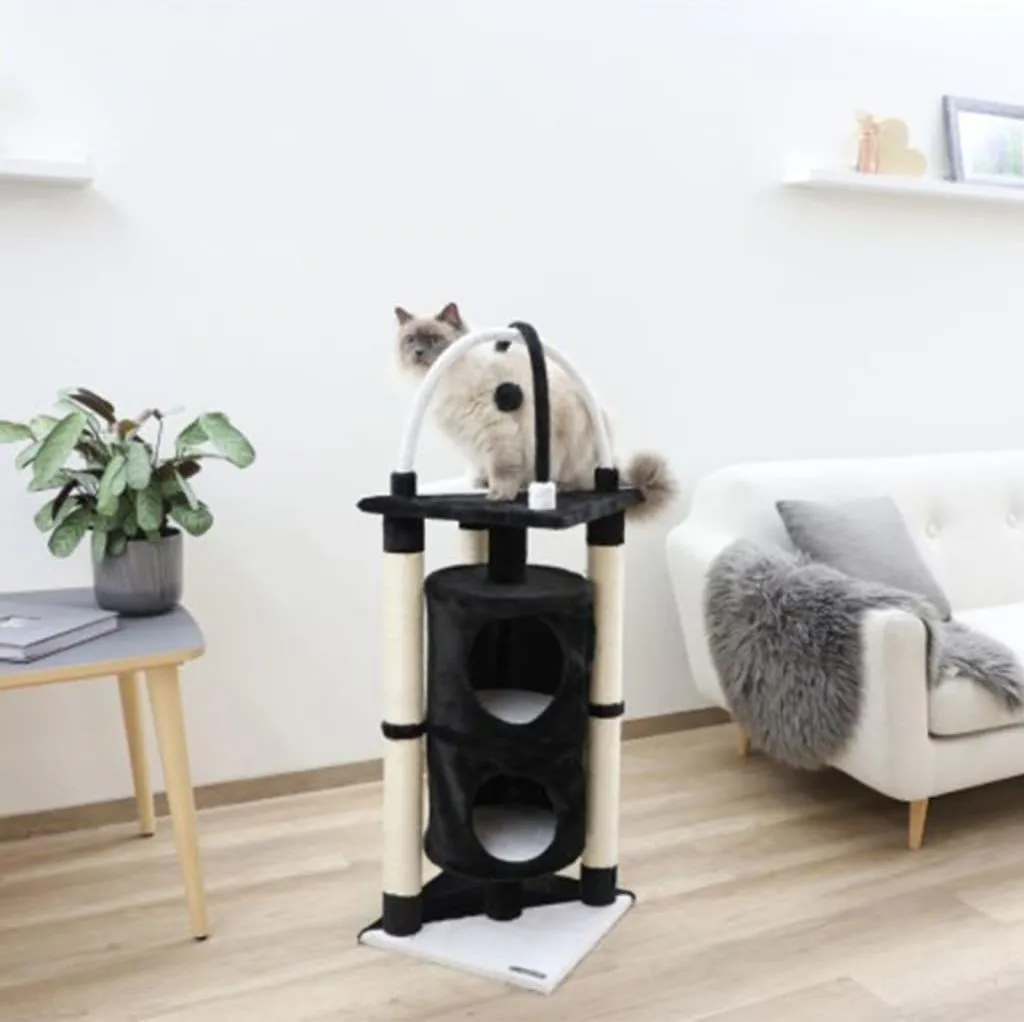 Arbre à chat Kerbl Onyx 81507 noir et blanc - Design moderne et compact