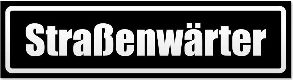 Kiwistar - Autoaufkleber - Schwarz - 30 x 8 cm - Straßenwärter invertiert - Hinweis Aufkleber Sticker für Auto, Kfz, Fahrrad, PKW, LKW