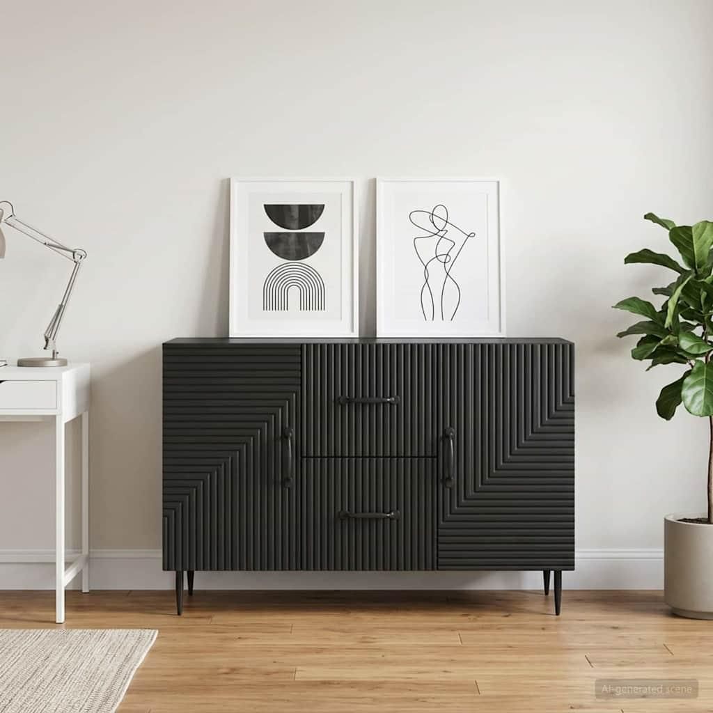 Maison Exclusive - Sideboard Schwarz 89 x 34,5 x 60 cm Holzwerkstoff