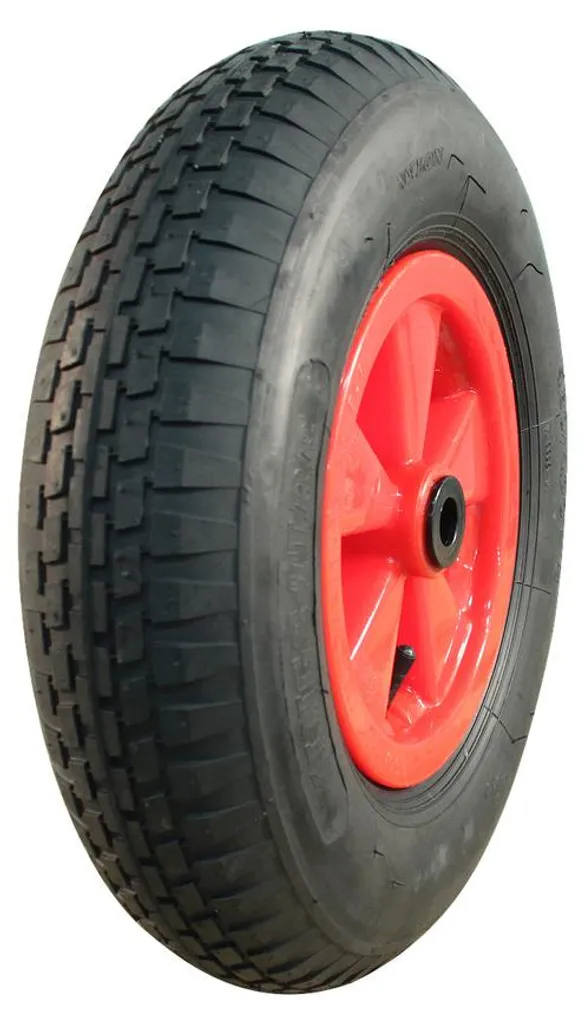 Roue de rechange pour chariot de jardin pneu 4.80/4.00-8 jante rouge 20mm