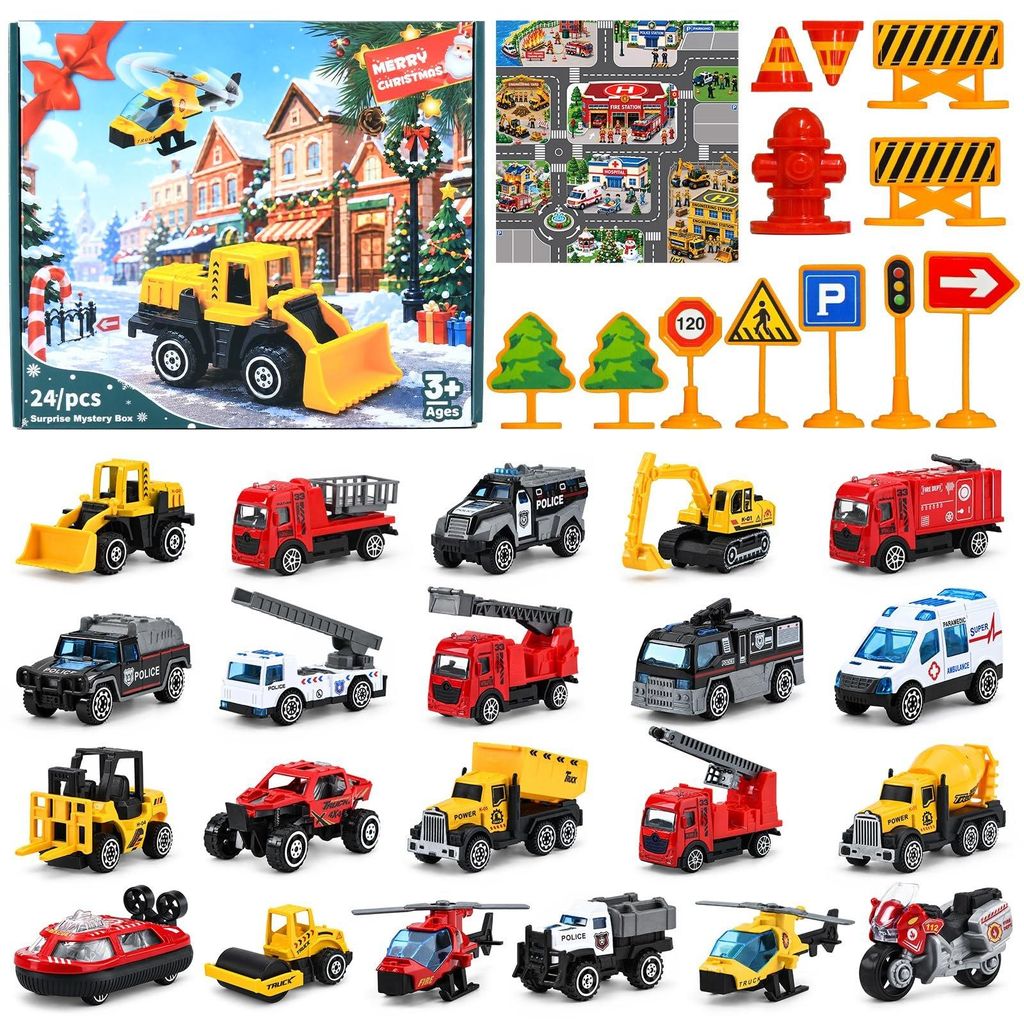 Adventskalender 2026 Kinder Auto 24 Tage Weihnachtskalender Produktbild 