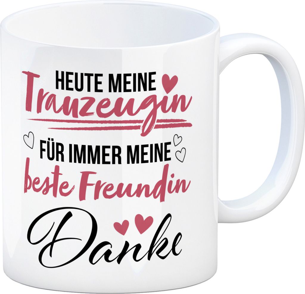 Trauzeugin Kaffeebecher mit Spruch Heute Trauzeugin ewig Produktbild 