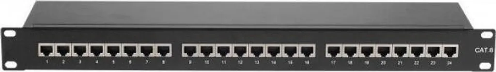 Panneau de brassage Cat6 blindé 1U avec barre de gestion des câbles RJ45