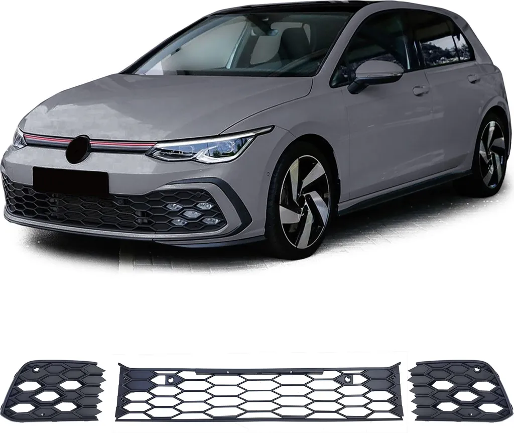Remplacez vos grilles de VW Golf 8 - Pack nid d'abeille mat G+D+C robuste
