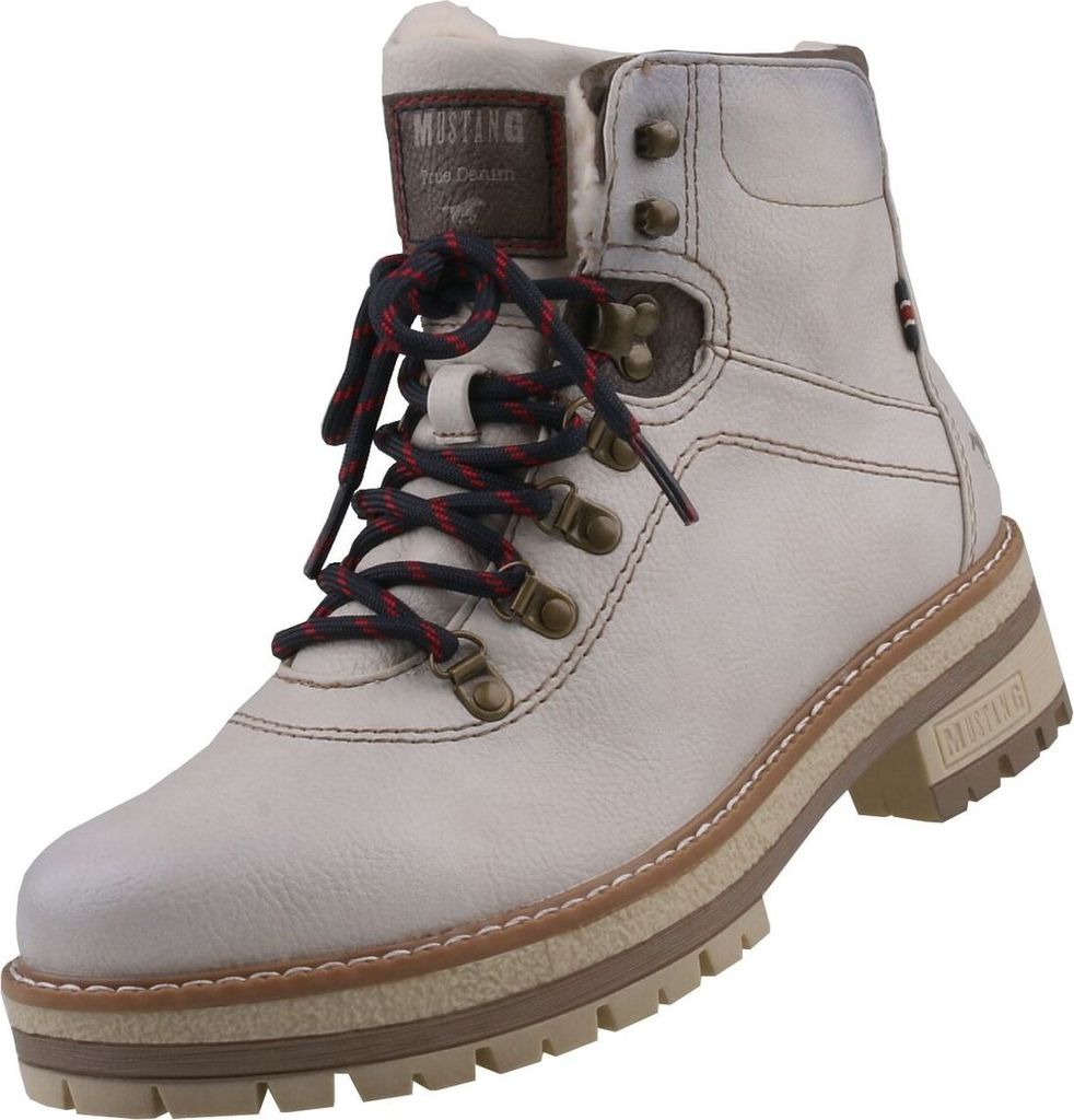 Mustang Damen Stiefeletten gefüttert Beige, Schuhgröße:EUR 38
