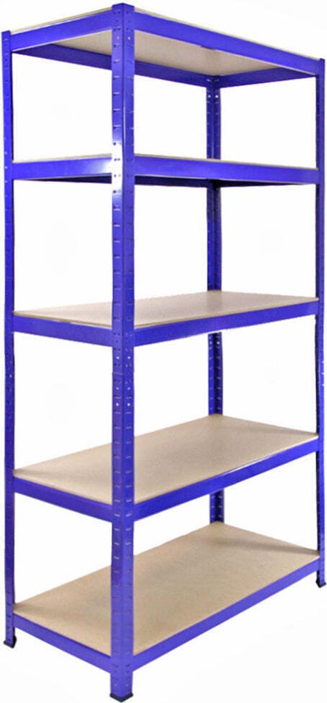 4x 90cm T-Rax Lagerregale Blau Garage Werkstatt Einfache Montage mit Gummifuesse