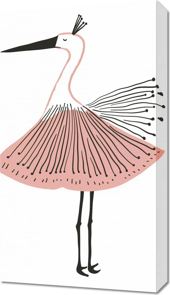 Decorazione Parete 40x70 Quadro Ballerina con Uccellino Moderno