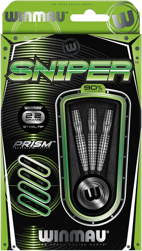 Winmau Sniper Steeldart 1008-22g Set de 3 Fléchettes de Précision Tungstène
