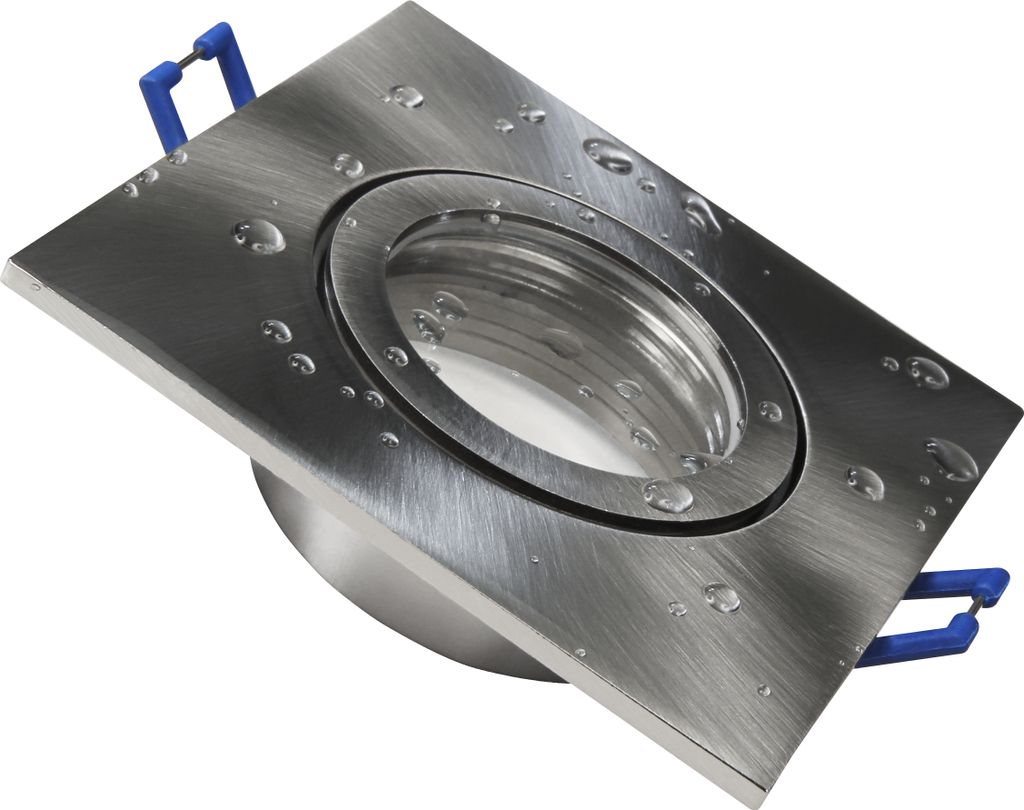 Einbaurahmen McShine "DL-54", eckig, Clip-Verschluss, Schutzklasse IP44, Edelstahl gebürstet
