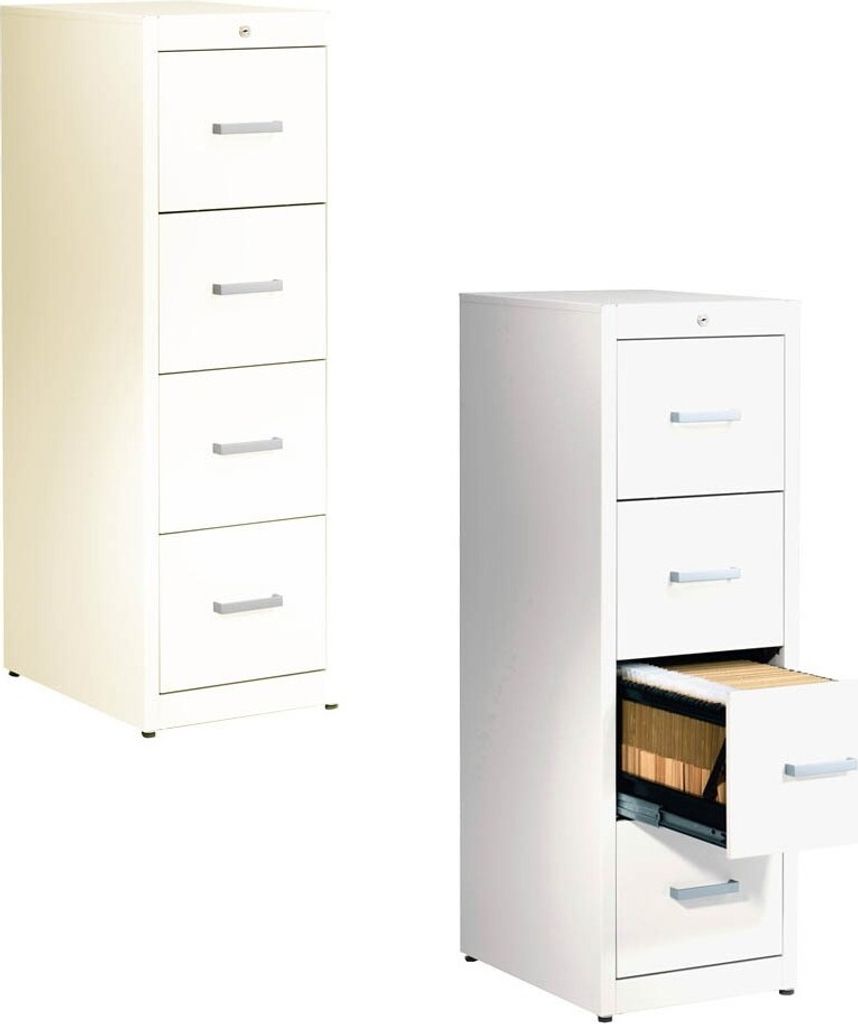 mauser client entry Hängeregistraturschrank reinweiß 4 Schubladen 43,4 x 60,0 x 135,0 cm