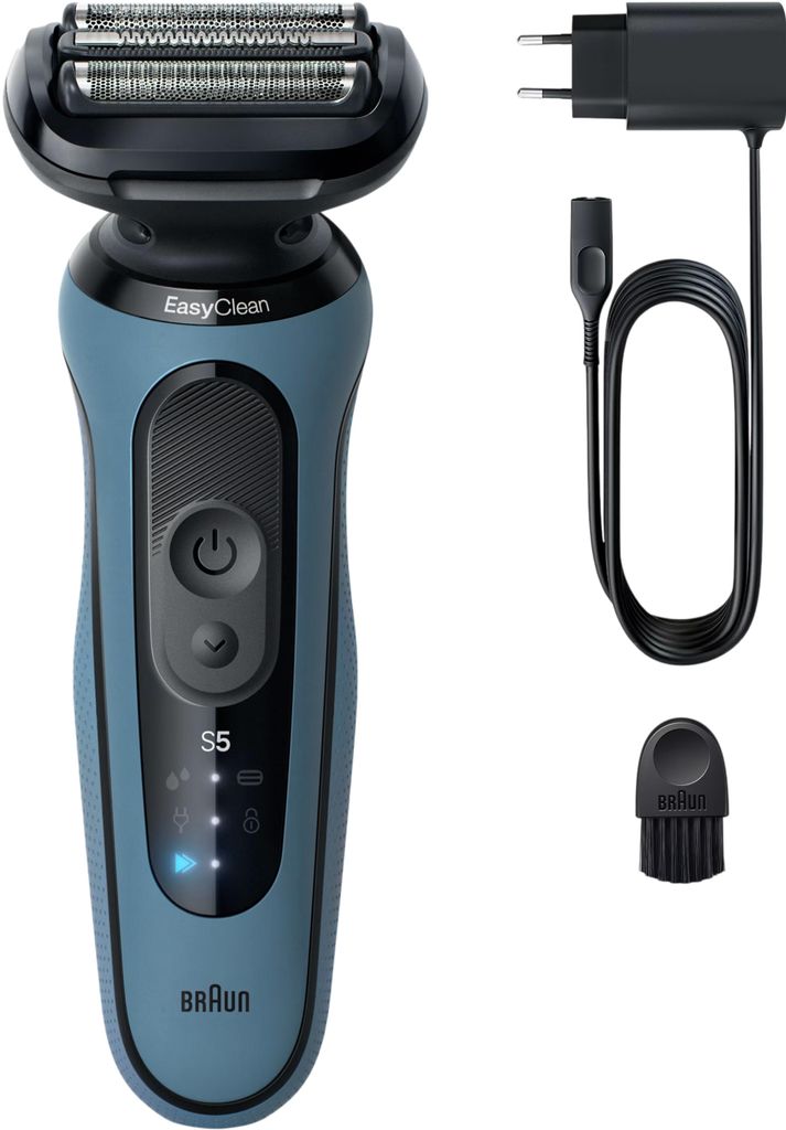 Braun Series 5 52-A1000s, Folienschaber, Blau, Tasten, Produktbild 