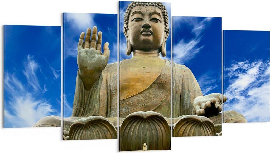 Bild auf Leinwand - Leinwandbild - Asien buddha kultur - 160x85cm - Wand Bild - Wanddeko - Leinwanddruck - Bilder - Kunstdruck - Wanddekoration - L...