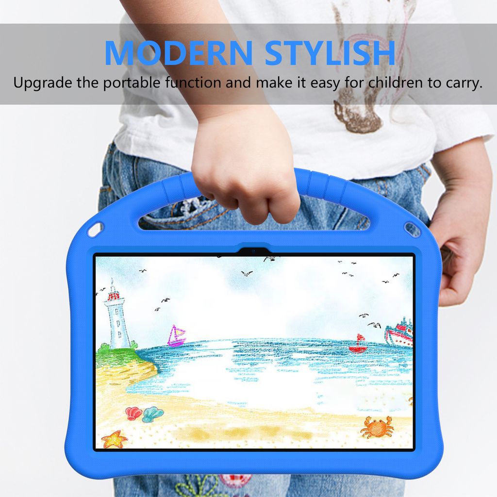 Custodia per bambini per tablet Google Pixel da 11 pollici 2023, adatta ai bambini, maniglia con supporto, custodia protettiva leggera in EVA, verde